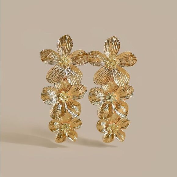 Flower drop earrings N1131 - Picture 1 of 4